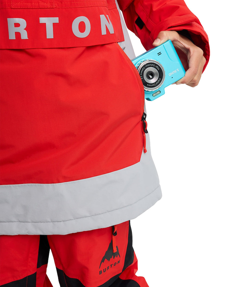 Burton Kids' Frostner 2L Anorak Jacket Flame Scarlet/Silver Sconce 2026