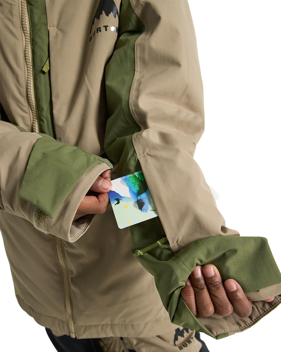 Burton Kids' Hillslope 2L Jacket Summit Taupe/Forest Moss 2026