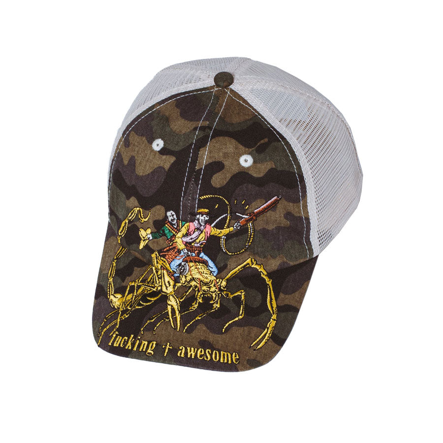 Fucking Awesome Scorpion Mesh Trucker Hat Camo Black – The Source