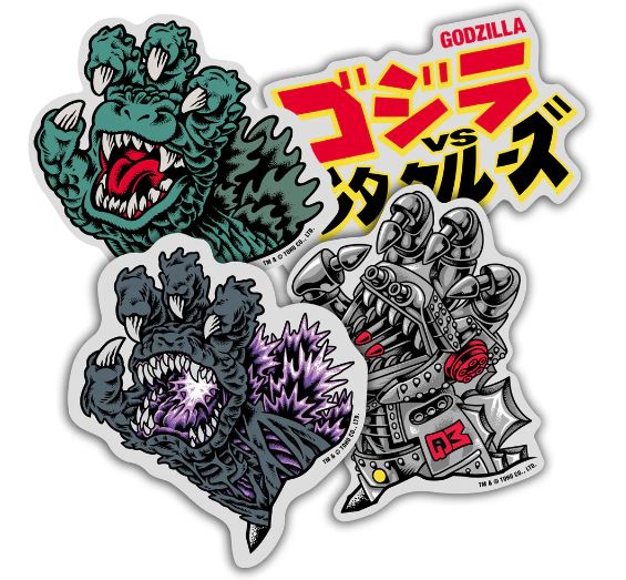 Santa Cruz X Godzilla Stickers 4Pk – The Source Snowboard & Skate