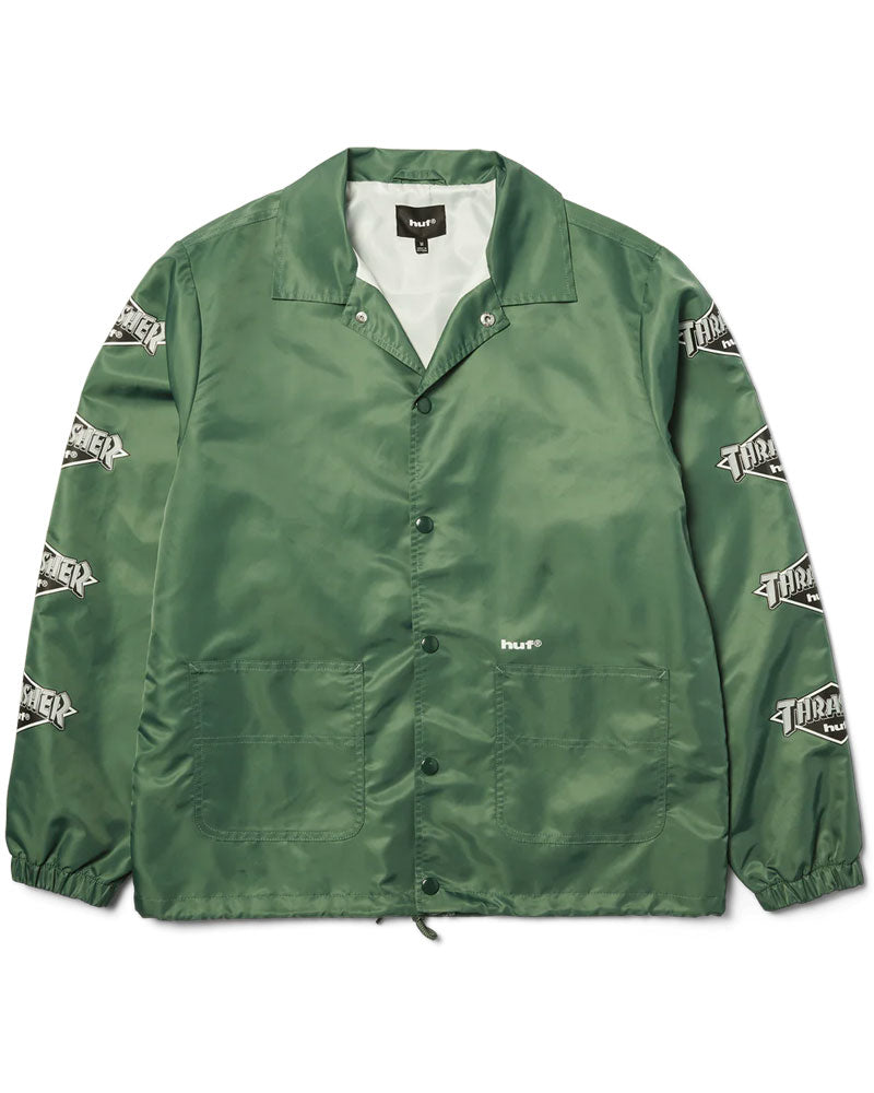 HUF X Thrasher Logo Jacket Forest Green – The Source Snowboard & Skate