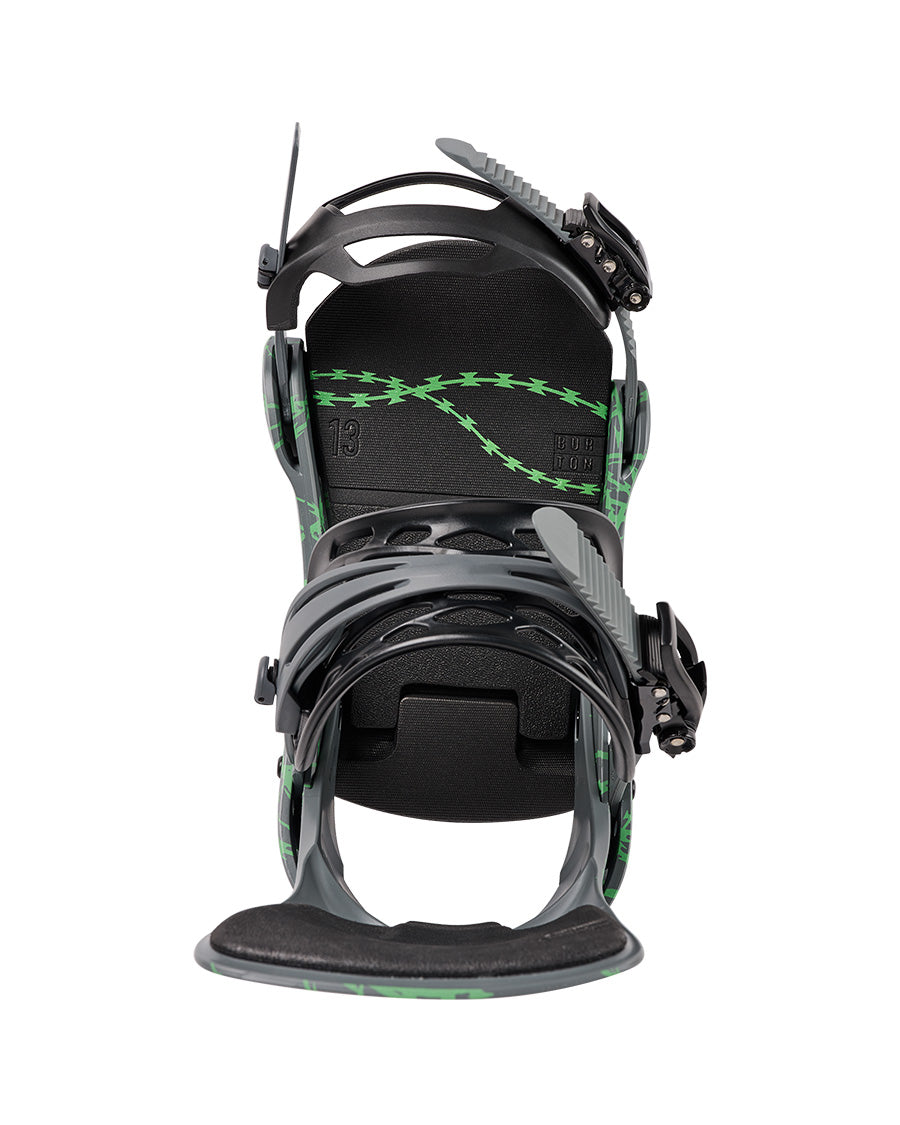 Burton Men's Cartel Re:Flex Snowboard Bindings Gray/Green Voltage 2027