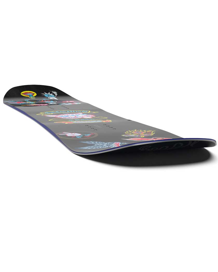 The Grail Snowboard is designed for entry-level riders with a focus on progression. The Super Flat profile and concave Bowl Skate Base make for easy turning out of the gates, while the Bite Free Edges ensure fewer hang-ups on the downhill.