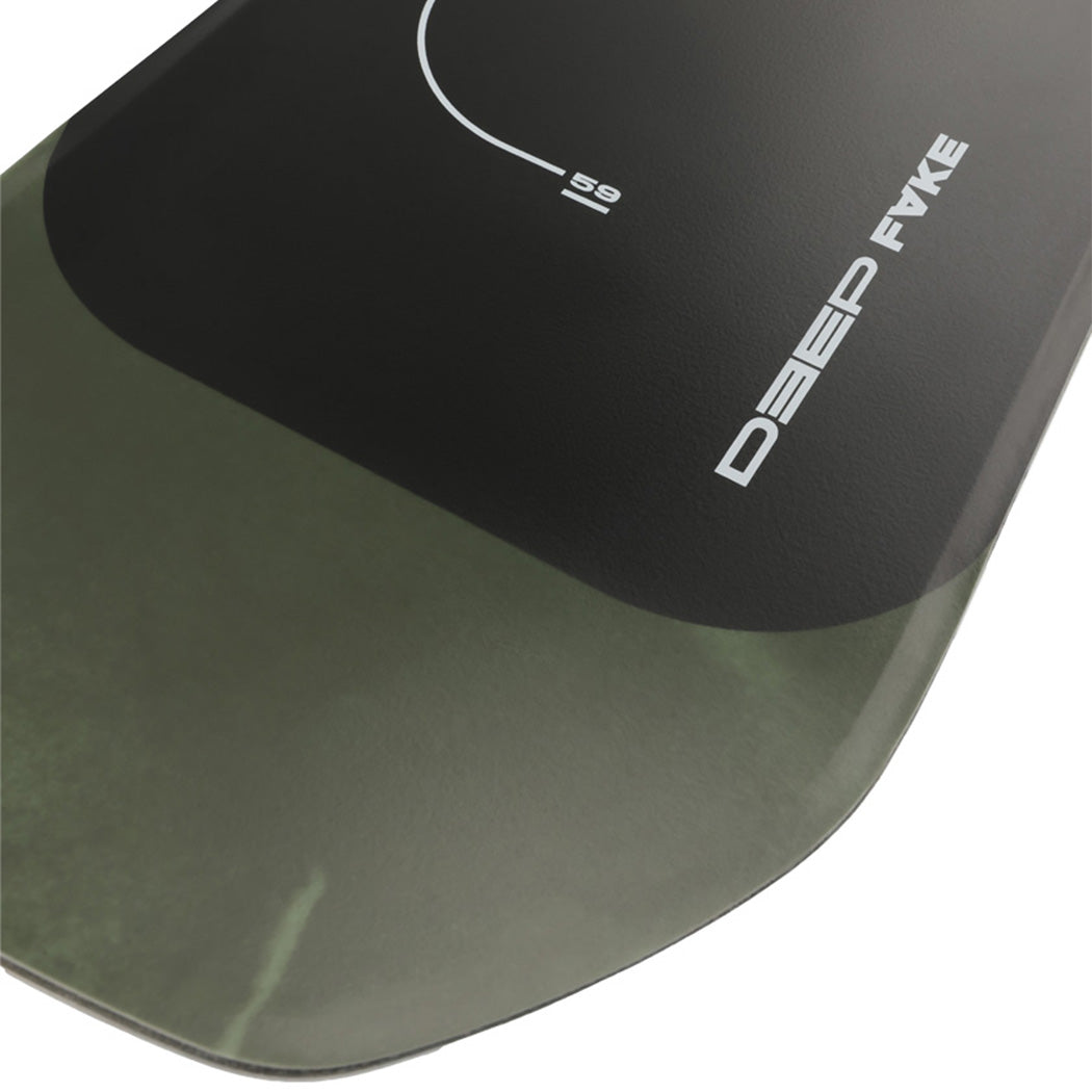 Close up shot of tail on the Ride Deep Fake Snowboard