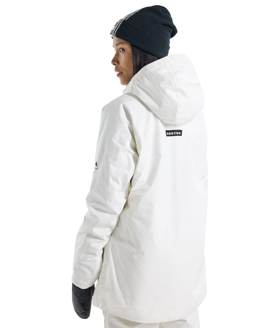 Burton Women's Pillowline GoreTex 2L Anorak Jacket Stout White 2023