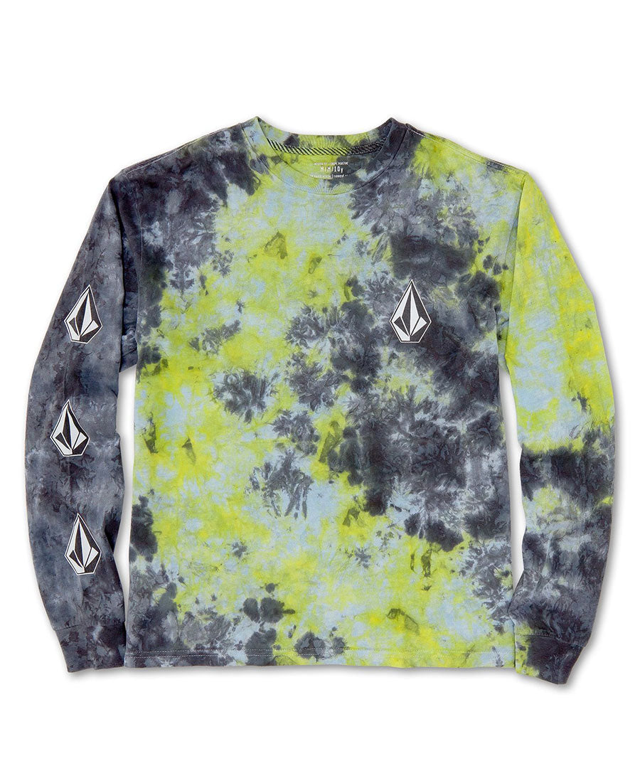 Volcom Kids' Youth Iconic Dye Long Sleeve Lime Tie Dye – The