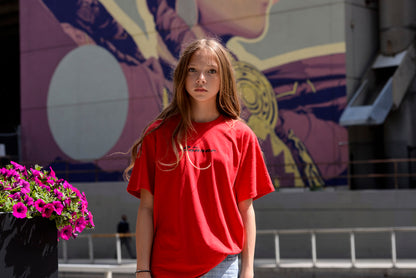 The Source Kids' Midway Script T-Shirt Red