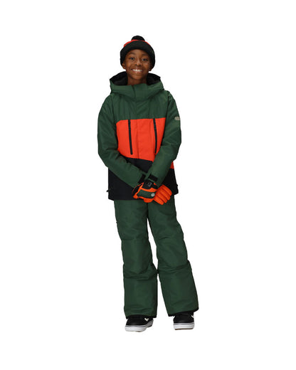 686 Kids' Geo Insulated Jacket Moss Green Colorblock 2026