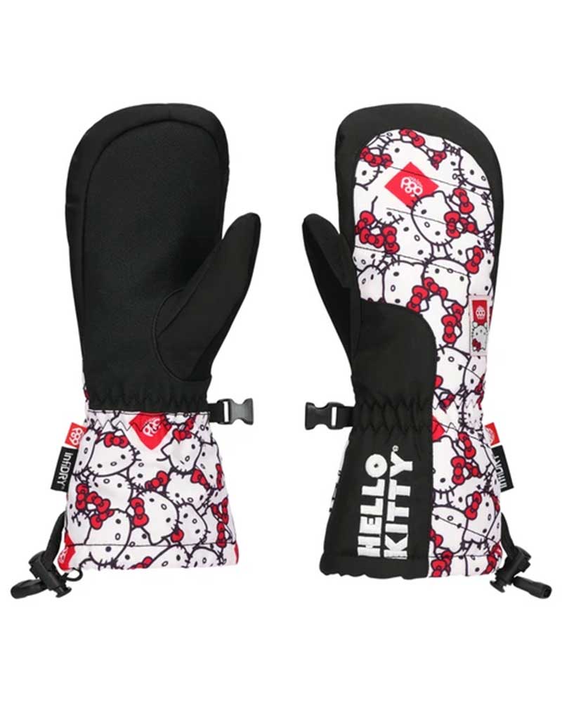 686 Kids' Heat Insulated Mitt Hello Kitty White 2027