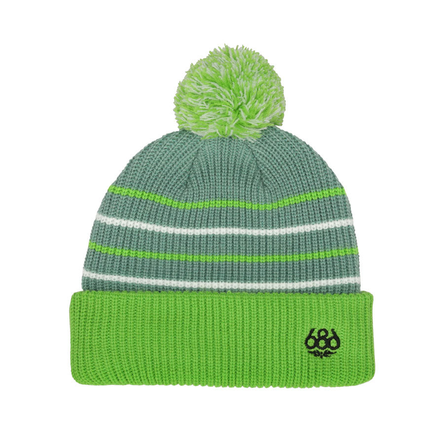 686 Kids' Pom Beanie Lime Colorblock 2026
