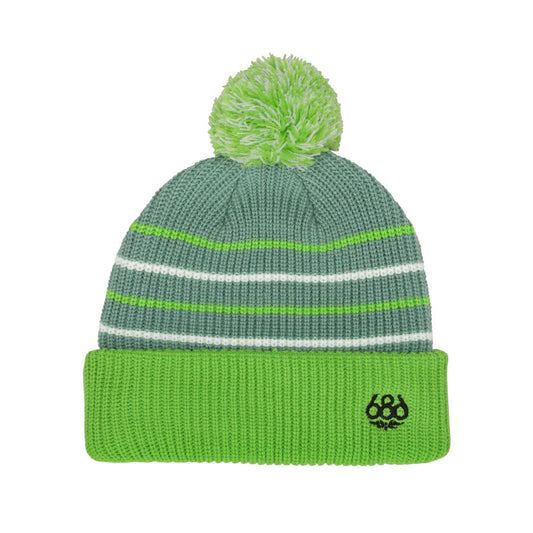 686 Kids' Pom Beanie Lime Colorblock 2026