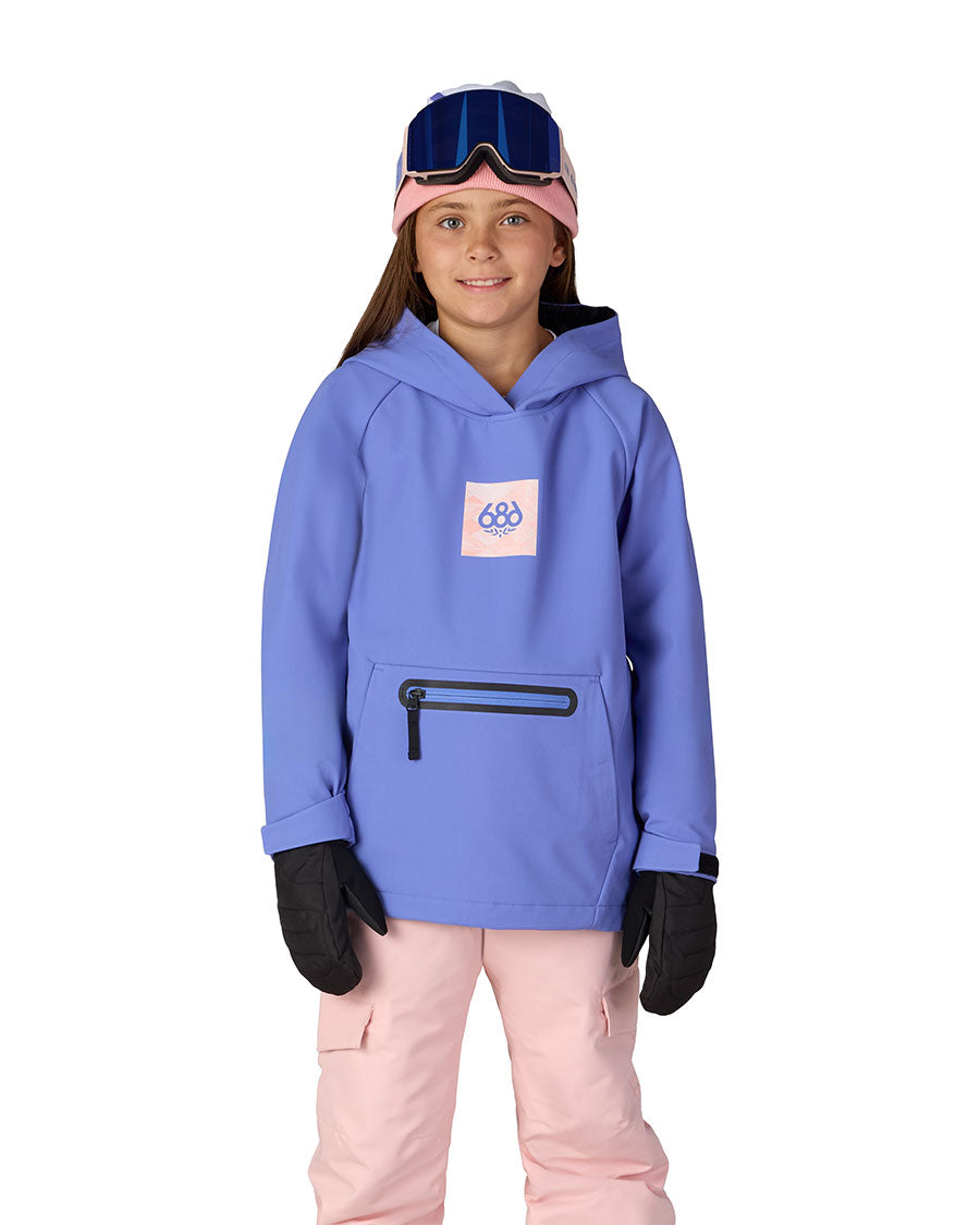 686 Kids' Waterproof Hoodie Alpenglow Blue 2027
