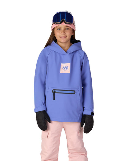 686 Kids' Waterproof Hoodie Alpenglow Blue 2027