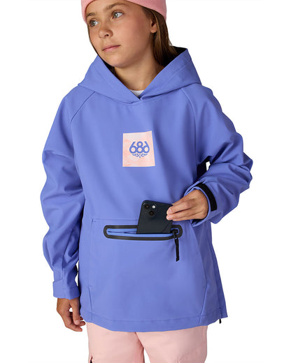 686 Kids' Waterproof Hoodie Alpenglow Blue 2027