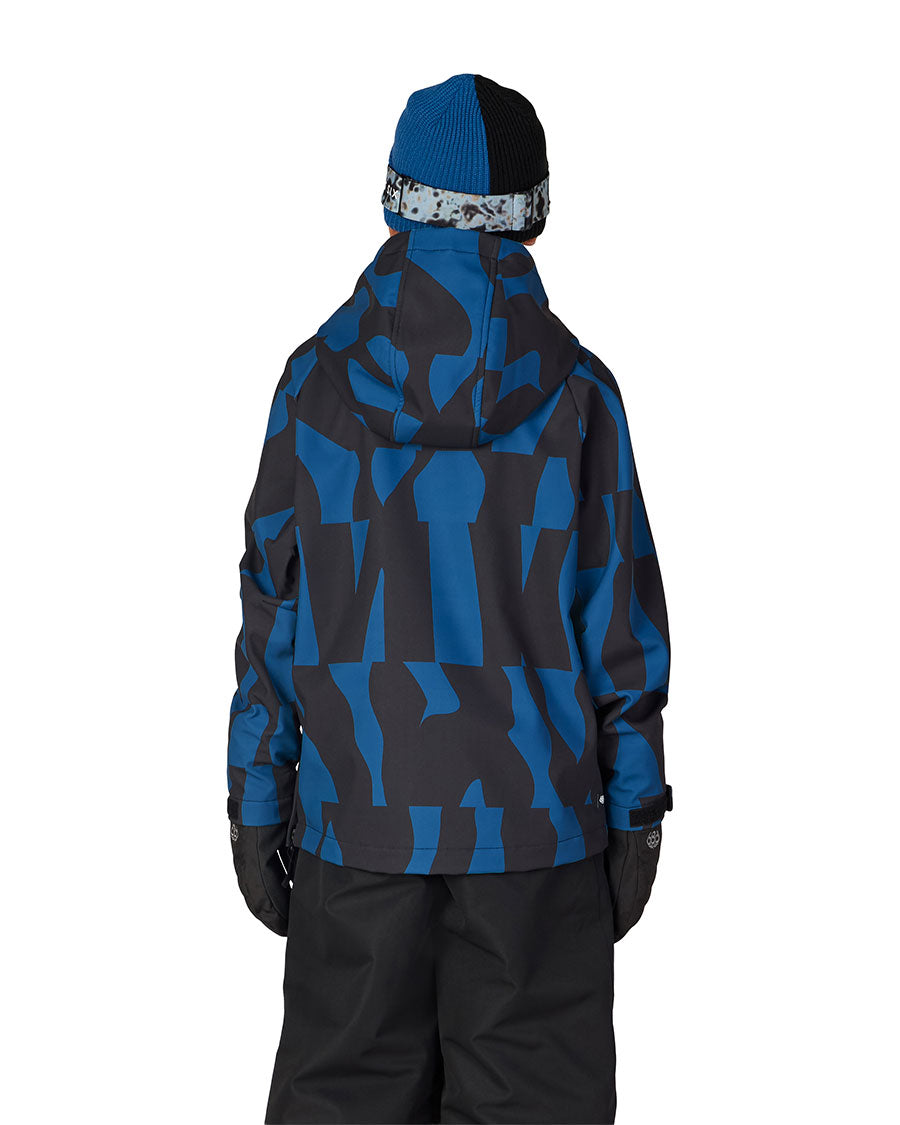 686 Kids' Waterproof Hoodie Blue Ash Shapes 2027