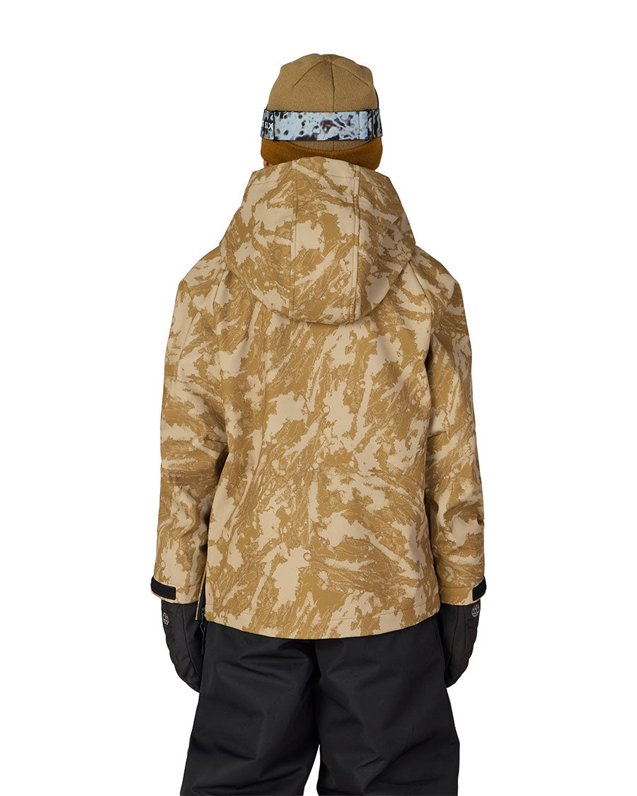 686 Kids' Waterproof Hoodie Bronze Scratch Camo 2027