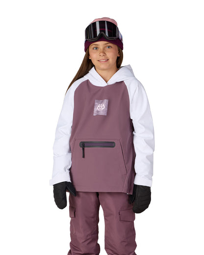 686 Kids' Waterproof Hoodie White Colorblock 2027