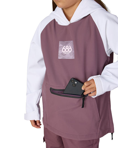 686 Kids' Waterproof Hoodie White Colorblock 2027