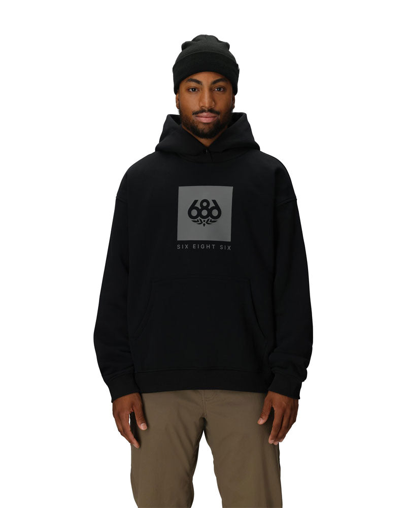 686 Knockout Logo Premium Heavyweight Pullover Hoodie Black Print 2027