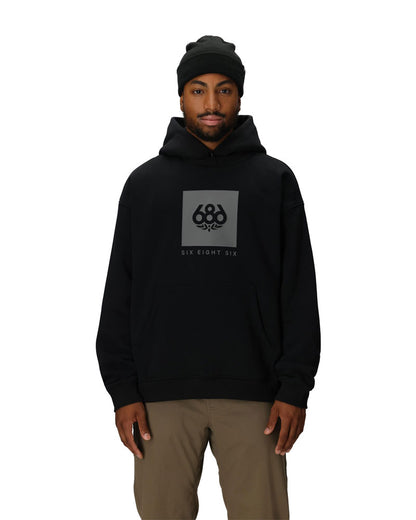686 Knockout Logo Premium Heavyweight Pullover Hoodie Black Print 2027