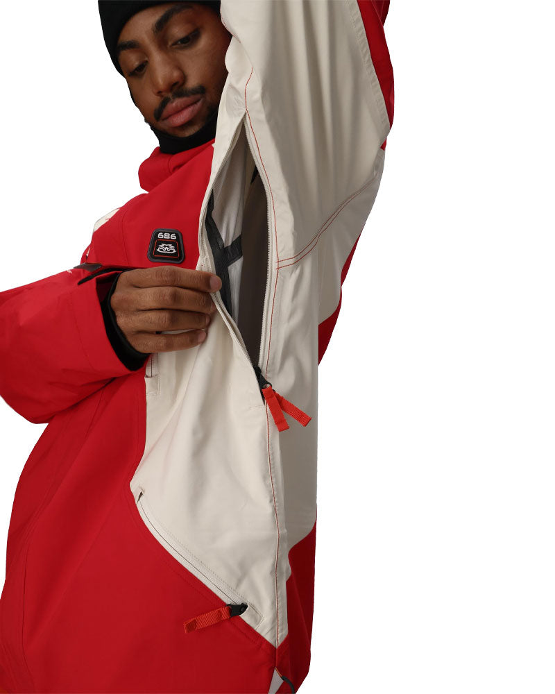 686 Men's 2002 X3 Shell Jacket True Red Colorblock 2026
