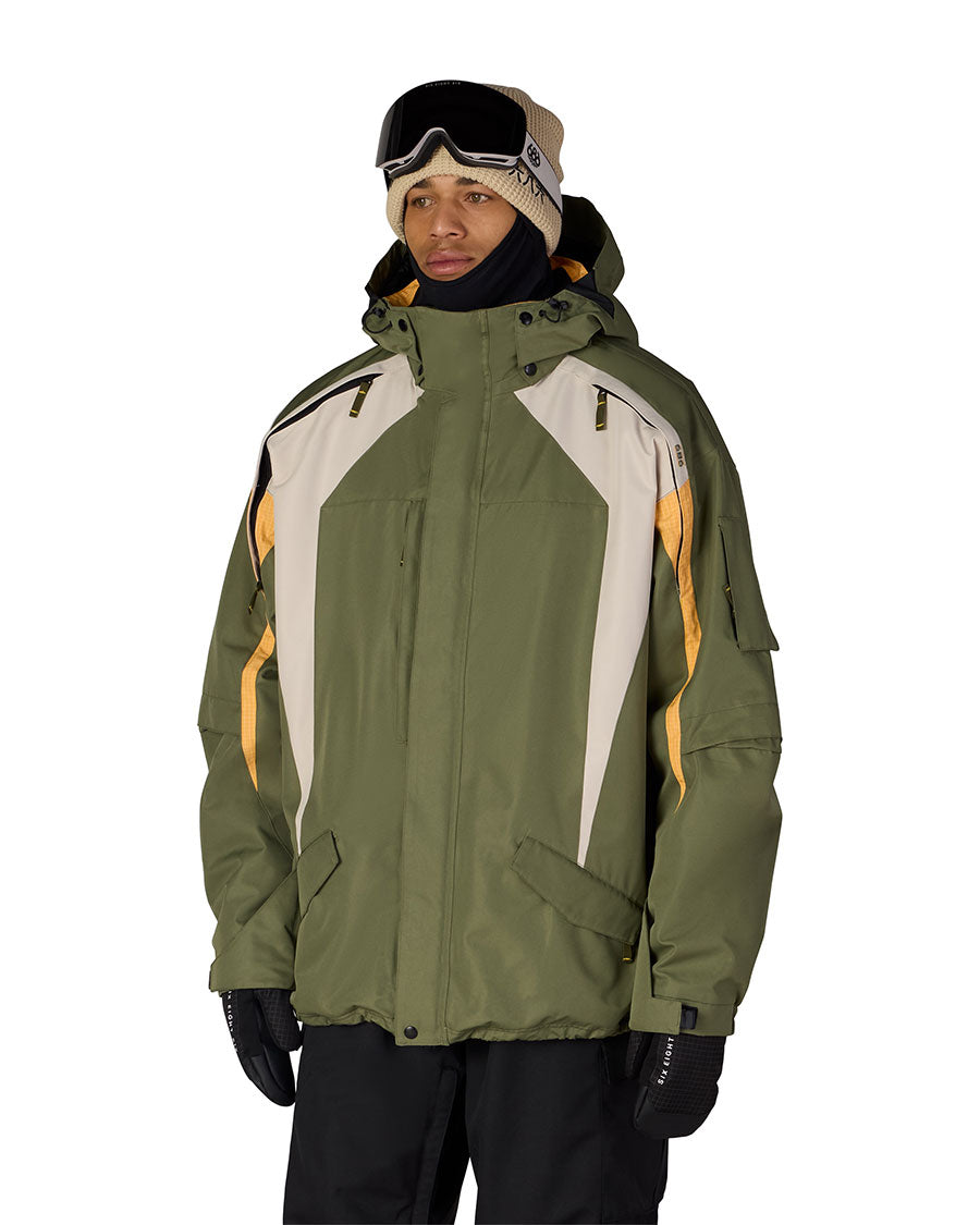 686 Men's 2003 Atom Jacket Fatigue Green Colorblock 2027
