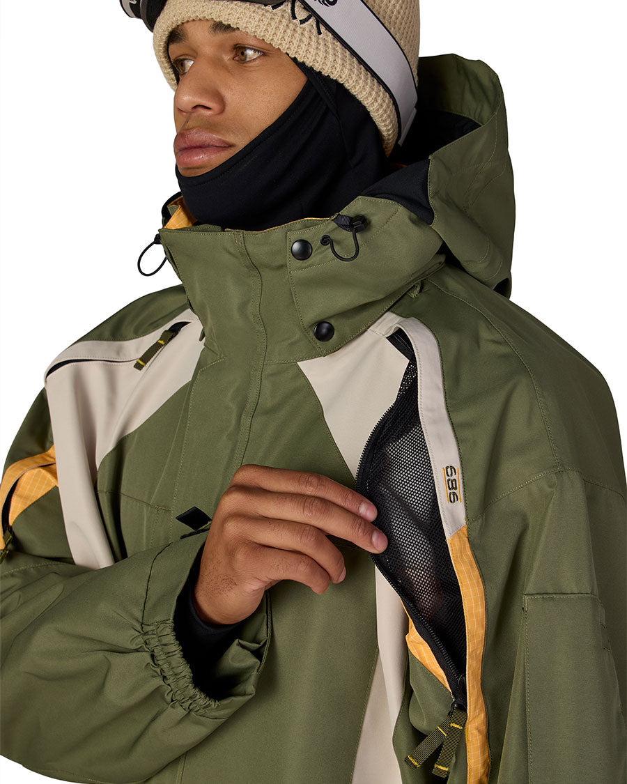 686 Men's 2003 Atom Jacket Fatigue Green Colorblock 2027
