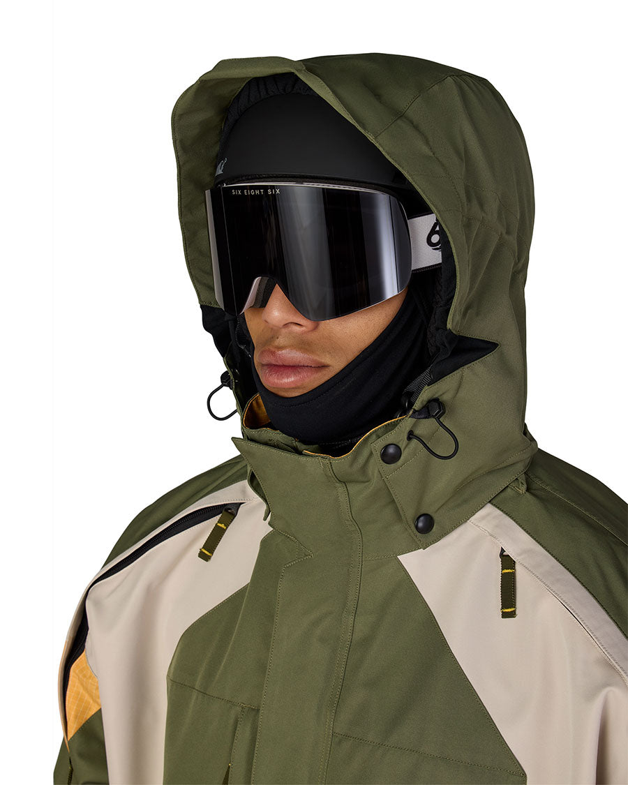 686 Men's 2003 Atom Jacket Fatigue Green Colorblock 2027