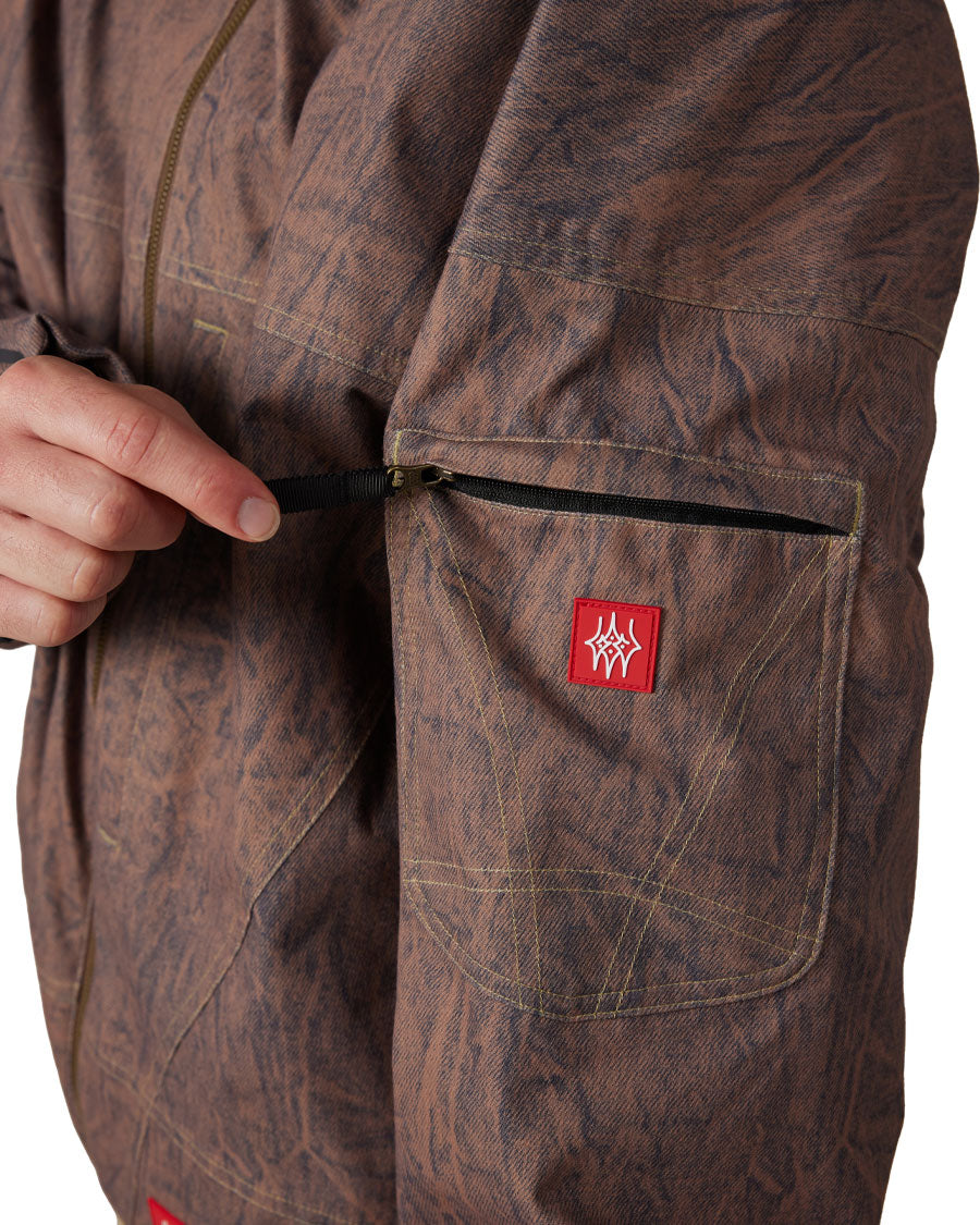 686 Men's 686 Dojo Shell Jacket Brown Crinkle Wash 2027