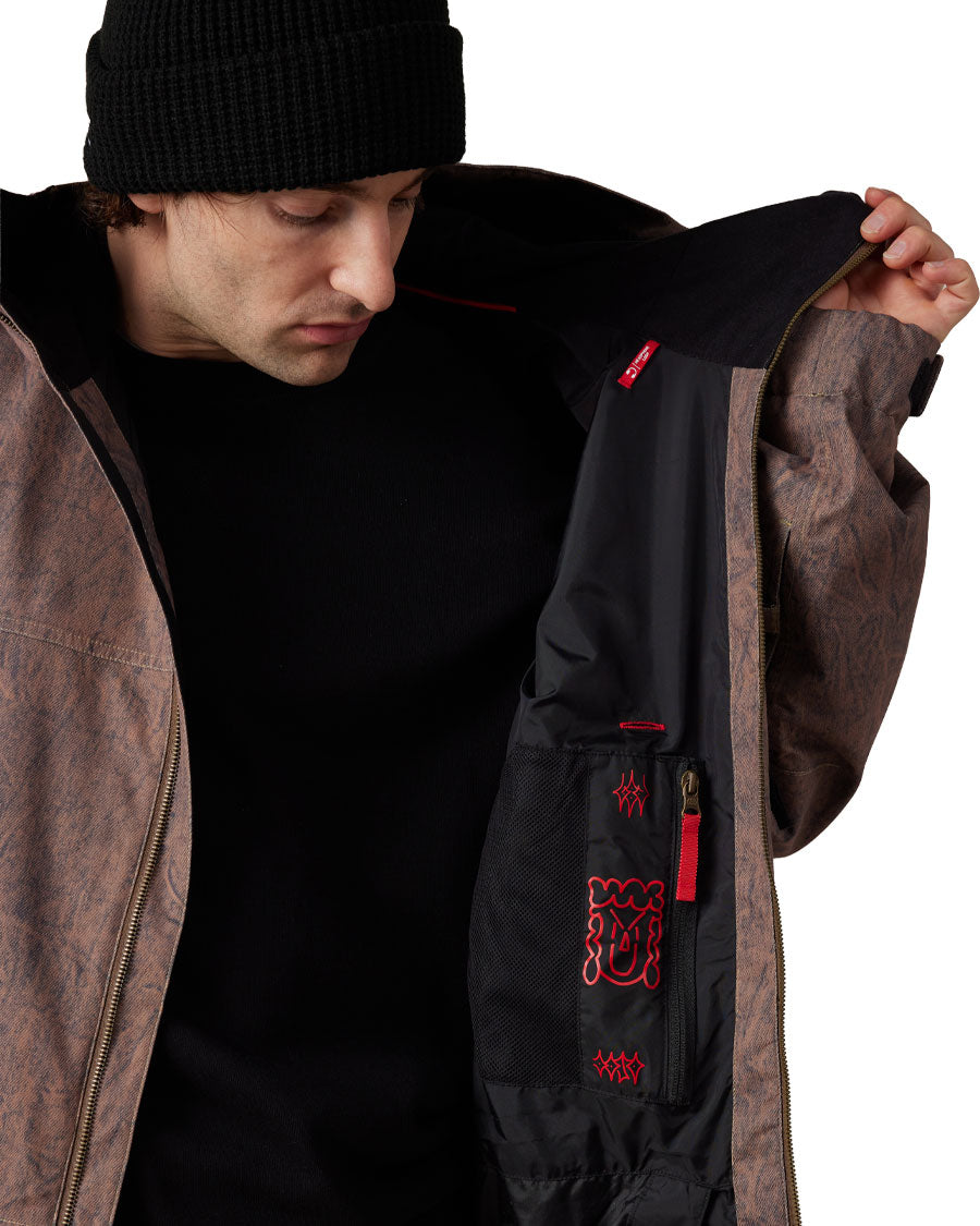 686 Men's 686 Dojo Shell Jacket Brown Crinkle Wash 2027