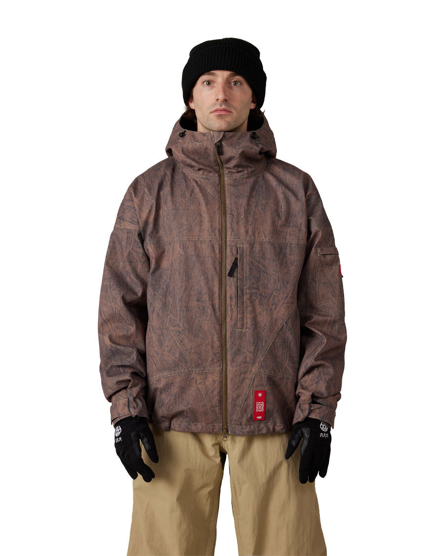 686 Men's 686 Dojo Shell Jacket Brown Crinkle Wash 2027