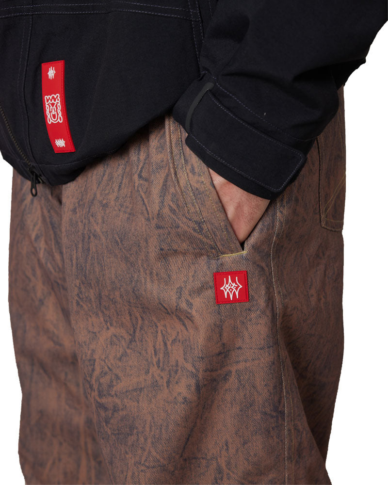 686 Men's 686 Dojo Shell Pant Brown Crinkle Wash 2027