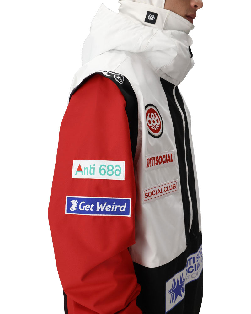 686 Men's Assc F1 Shell Anorak Assc White Colorblock 2026