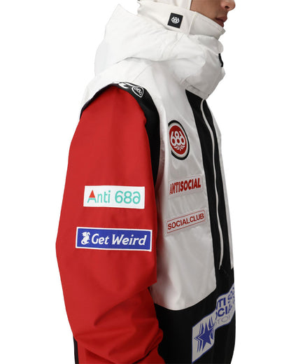 686 Men's Assc F1 Shell Anorak Assc White Colorblock 2026