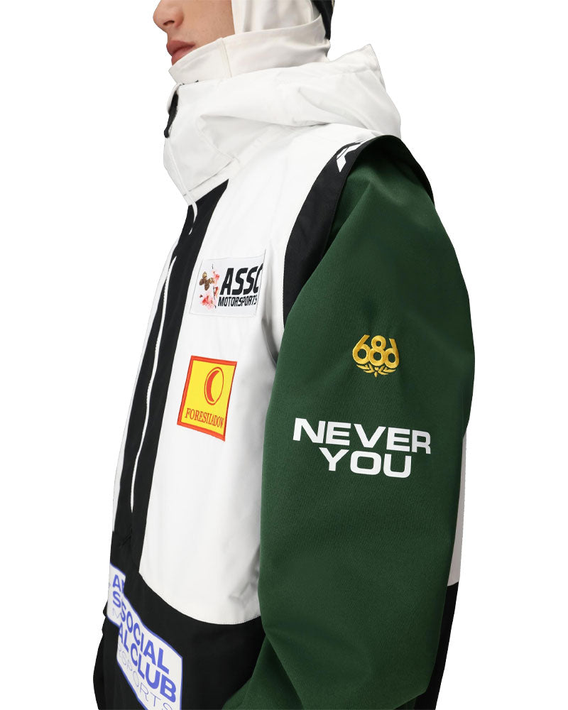 686 Men's Assc F1 Shell Anorak Assc White Colorblock 2026