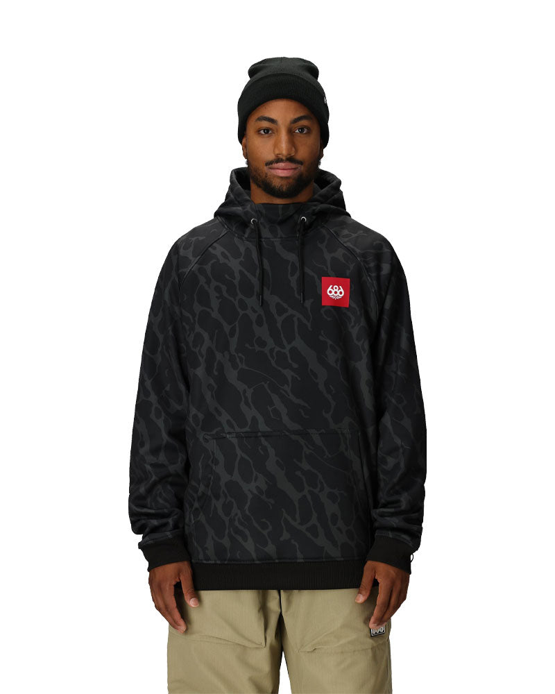 686 Men's Bonded Fleece Hoodie Black Fracture Print 2026