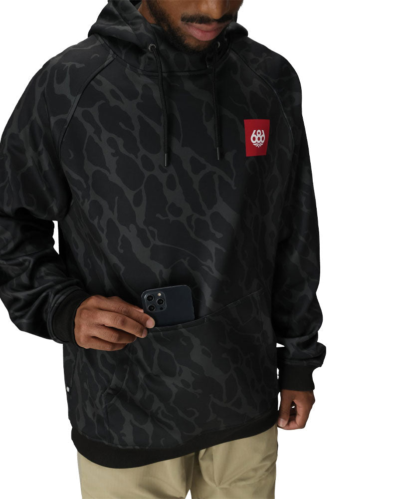 686 Men's Bonded Fleece Hoodie Black Fracture Print 2026