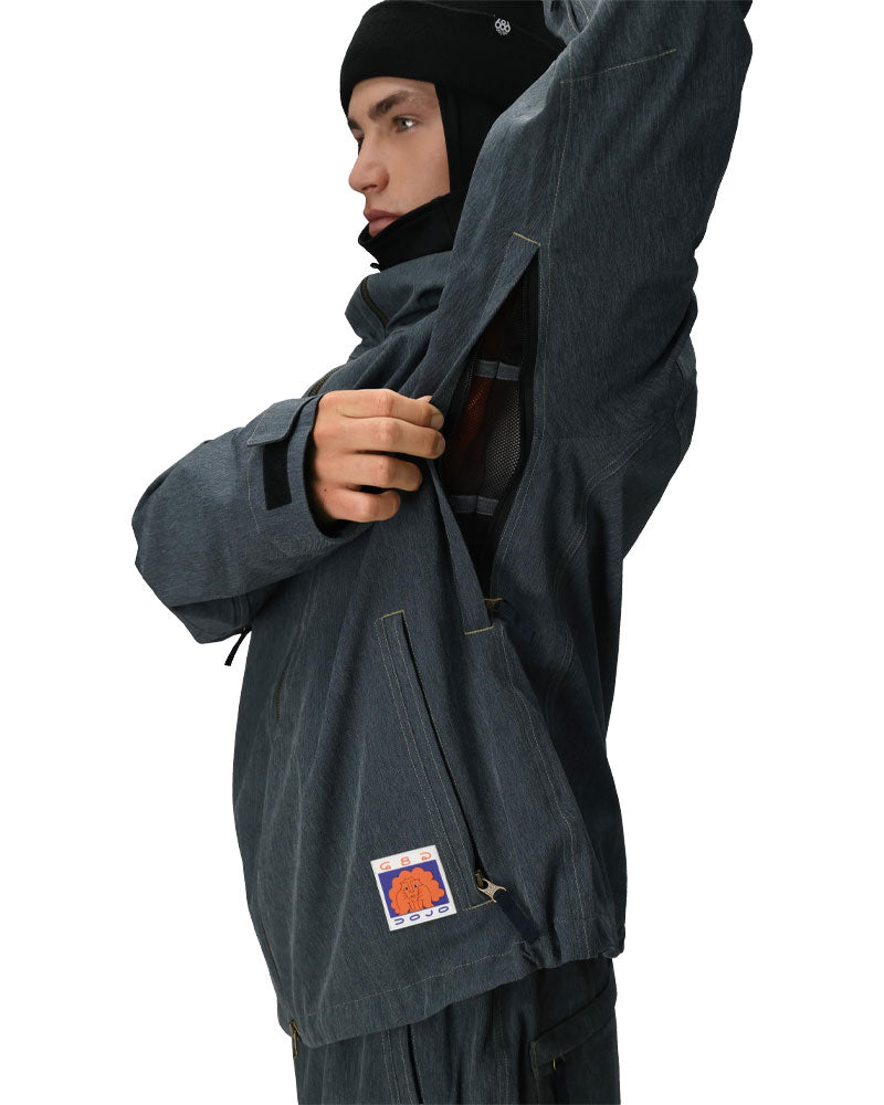 最終値下VOLCOMFergadelic Jacket 総柄デニム中綿ジャケット 686 Men's Dojo Shell Jacket Navy Denim 2026 – The Source Snowboard