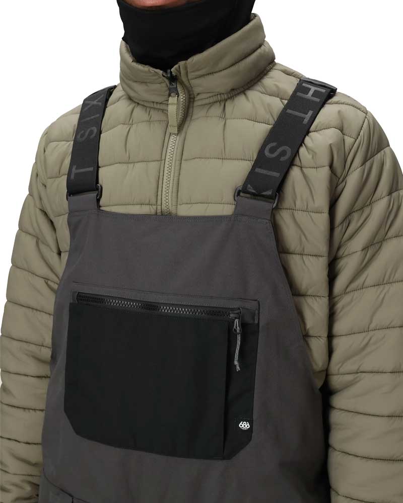 686 Men's Hot Lap Insulated Bib Charcoal Colorblock 2026