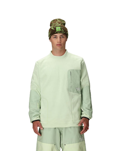 686 Men's Huf Fleece Crewneck Huf Green Colorblock 2026
