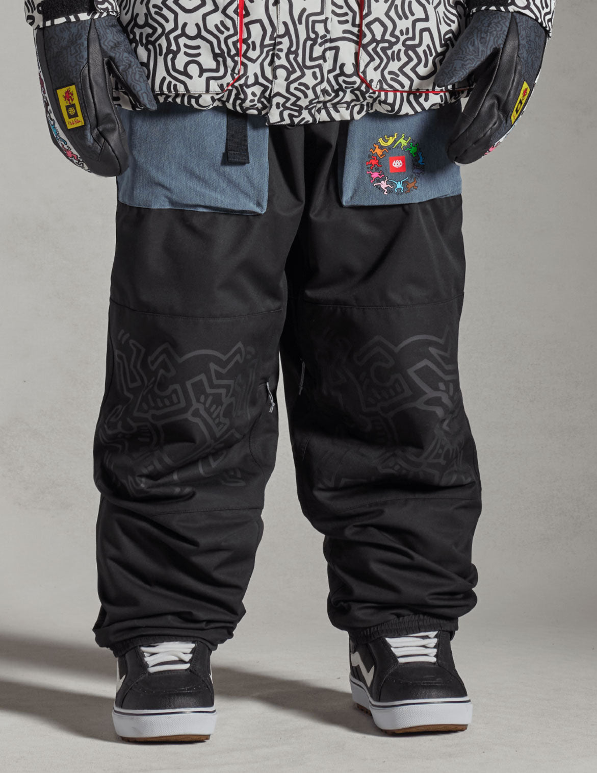 686 Mens Keith Haring Ghost Pant Denim Colorblock 2025 – The