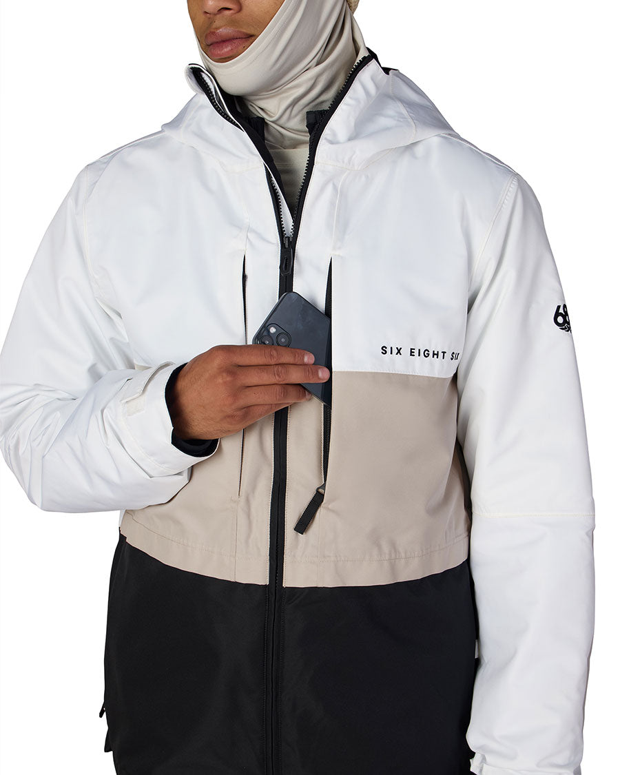 686 Men's Smarty 3-In-1 Form Jacket White Colorblock 2027