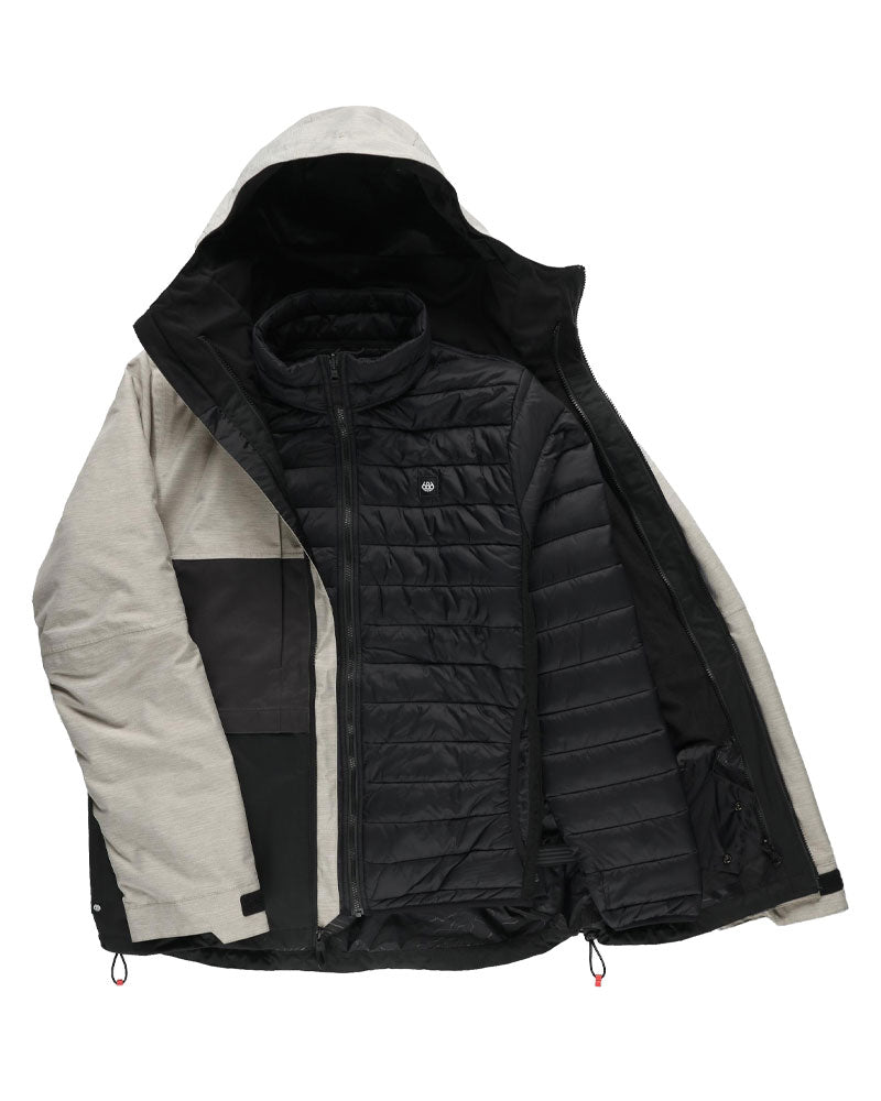 686 Men's Smarty 3-In-1 Form Jacket White Heather Colorblock 2026