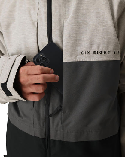 686 Men's Smarty 3-In-1 Form Jacket White Heather Colorblock 2026