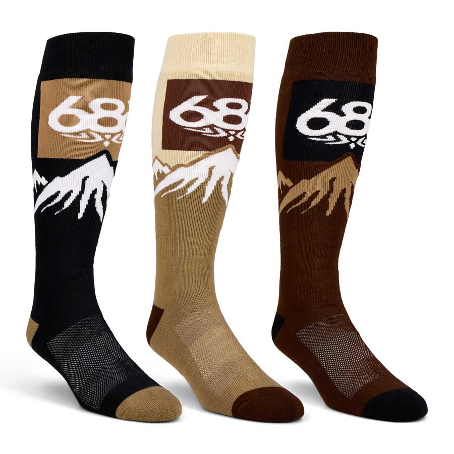 686 Men's Snow Caps Socks 3-Pack Assorted 2 2027