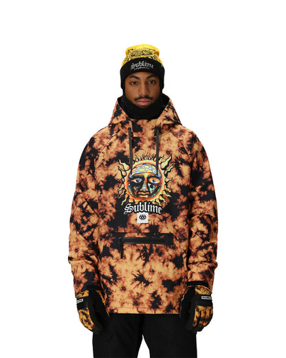 686 Men's Waterproof Hoodie Sublime Orange Tie Dye 2026