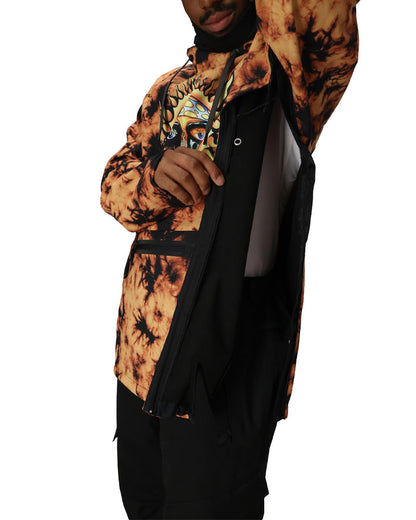 686 Men's Waterproof Hoodie Sublime Orange Tie Dye 2026