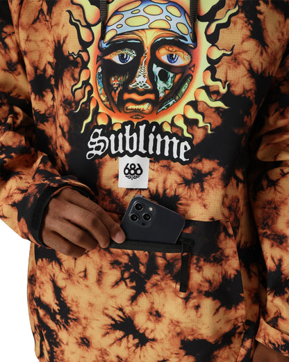 686 Men's Waterproof Hoodie Sublime Orange Tie Dye 2026