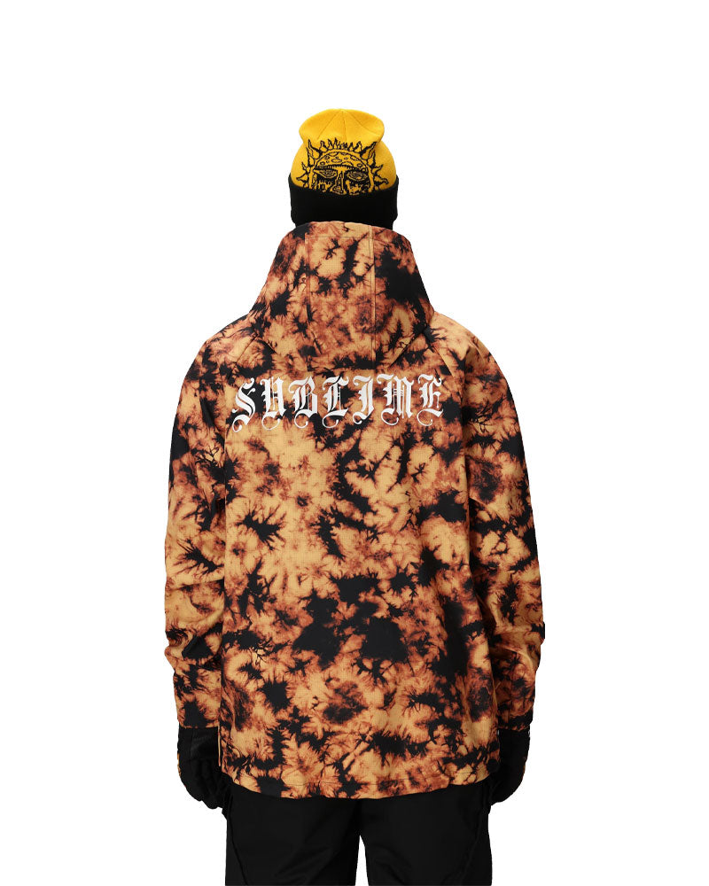 686 Men's Waterproof Hoodie Sublime Orange Tie Dye 2026