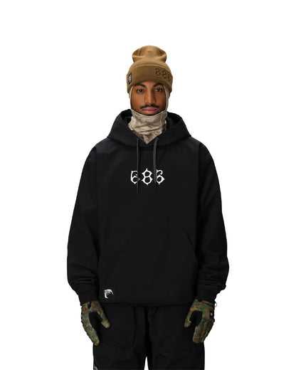 686 Men's Waterproof Team Hoodie Black Print 2026